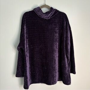 J.Jill Purple Velvet Like Cowl Neck Sweater Size XL